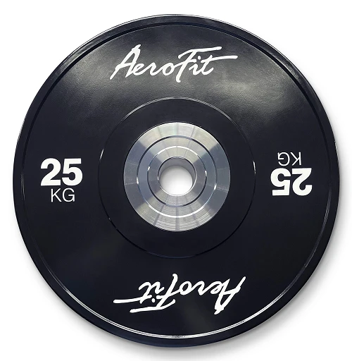 25 кг бамперные диски для кроссфита, черные AeroFit AFBD
