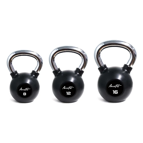 Гиря 4 кг обрезиненная с хромированной рукояткой AeroFit AFBK4