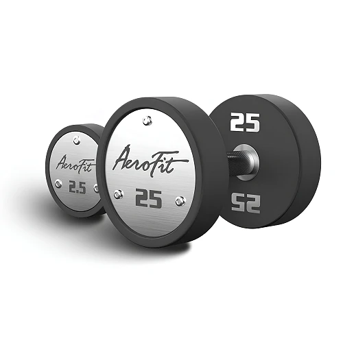 Набор полиуретановых гантелей, 2,5-25 кг, 10 пар, шаг 2,5 кг AeroFit AFPUDB2.5-25