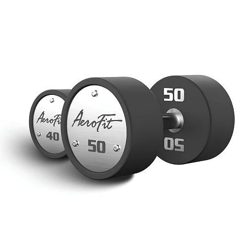 Набор полиуретановых гантелей, 40-50 кг, 5 пар, шаг 2,5 кг AeroFit AFPUDB40-50