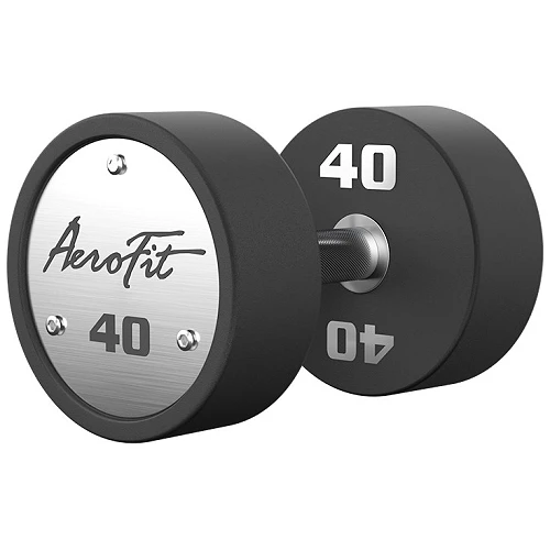 Набор полиуретановых гантелей, 40-50 кг, 5 пар, шаг 2,5 кг AeroFit AFPUDB40-50 — фото 2