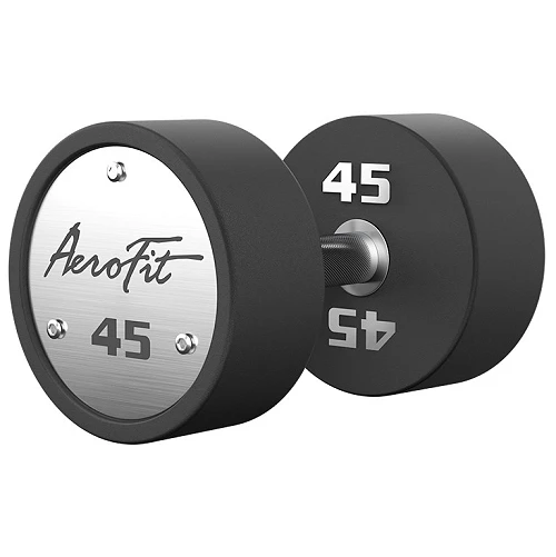 Набор полиуретановых гантелей, 40-50 кг, 5 пар, шаг 2,5 кг AeroFit AFPUDB40-50 — фото 4